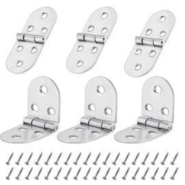 Stainless Steel Door Hinge 270 Degree Pack of 6 Door Hinge Fitting for Sewing Machine Folding Table Hinge Screw-On Tape Rustproof Ball Bearing