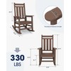 KINGYES Outdoor Patio Rocking Chair, Brown