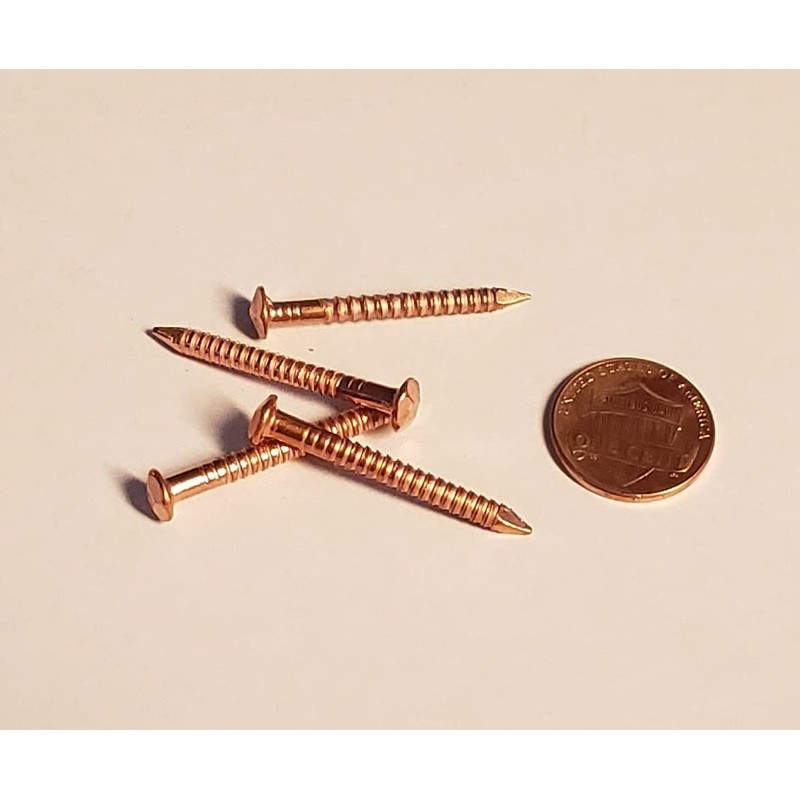 Pack of 100 Solid Copper Decorative Nails - 11 Gauge,