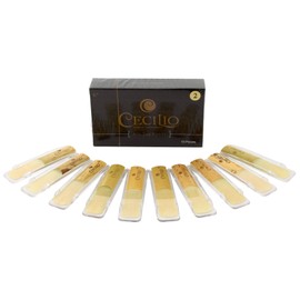 Cecilio Alto Saxophone Reeds - 20 Pack with Individual Plastic Cases - Size 3.0 - High-Quality Reeds for Saxophone