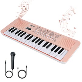 Raimy Kids Keyboard Piano with Two Speakers, 37 Keys Electric Music Instruments Piano Keyboard with Mic, Early Education Music Toddlers Children Toys Gifts for 3 4 5 6 7 8 9 10 11 12 Years Old Girls