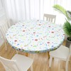 Round Table Protector Wipeable Circle Tablecloth Elastic Edged Fitted Table