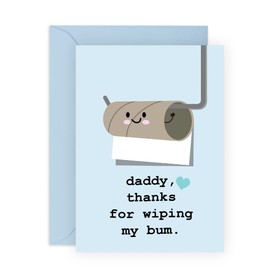 Central 23 Funny Birthday Card For Dad - 'Daddy, Thanks For Wiping My Bum' - Hilarious Birthday Cards For Men - For Papa Father Pops Father’s Day — Comes With Fun Stickers - Made In The UK