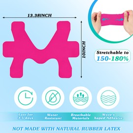 Anglechic 16 Pcs Kinesiology Tape for Ankle Tape Precut, Athletic Original Cotton Waterproof Breathable, Provides Support and Stability to The Target Area for Ligament and Muscle (Pink)