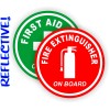 Unbranded/Generic REFLECTIVE 3-inch Fire Extinguisher | FIrst Aid Kit Round