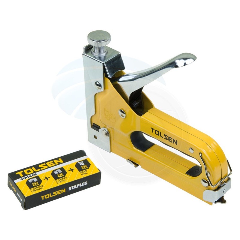 Heavy Duty Chrome 3 Way Stapler Staple Gun Nailer Crown