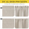 NICETOWN 100% Linen Blackout Door Curtain for Patio Glass Window,