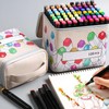 Marker Case Holder, 120 Slots PU Leather Marker Case with