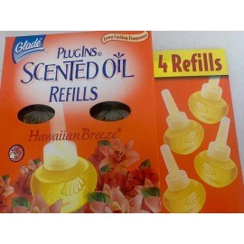Glade PlugIns Plug In 4 Scented Oil Refills Hawaiian Breeze Value Pack Vintage !