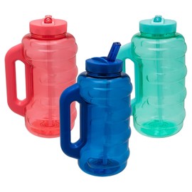 COOL GEAR 3-Pack BEAST 64 oz Jug with Handle | Large Capacity Water bottle for Athletes, Fitness, Gym, & Outdoor Sports | Wide mouth, Leak proof - Variety Pack