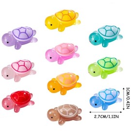 ZUJIACUN 50Pcs Mini Resin Turtle, Cute Little Turtle Glows in The Dark, Multi-Color Enchanted Turtle Statue Mini Statue Decorated DIY Craft Garden Landscape Doll House Decoration