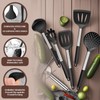 Kitchen Utensils Set Silicone Cooking, 40 Pcs Black Stainless Steel