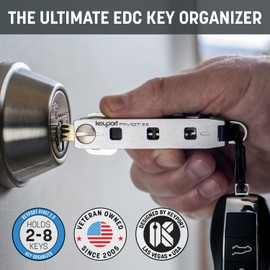 Keyport Pivot 2.0 - Premium Key Organizer Keychain with Key Ring for Auto Fob | Smart Key Chain for Men | Modern Car Key Holder + EDC Tools | Compact Minimalist Keycase | Aluminum (Silver)