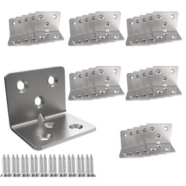 Stainless Steel Corner Bracket,Joint Right Angle Bracket,L Shape Heavy Duty Metal Corner Brace Shelf Supporter for Wood Aufuga (30, 1.5x1.2x1.2)