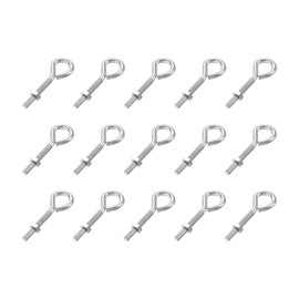 sourcing map M4x30mm Eye Hooks Screws Bolts Kit, 15pcs Carbon Steel Hanger Eyelet Hooks Screw with Hex Nuts for Metal Hook, Wood Terminal Ring Hooks