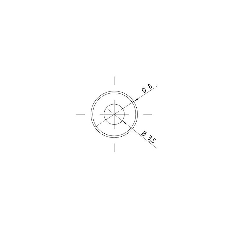 Dot laser, red, 650nm, 1mW, 3V DC, Ø8x25mm, Laser Class