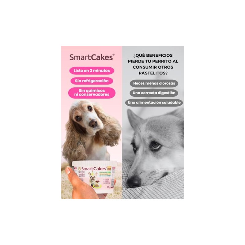 Pastelito Instantáneo para Perros, 100% Natural, Sin Gluten, Sabor Camote,