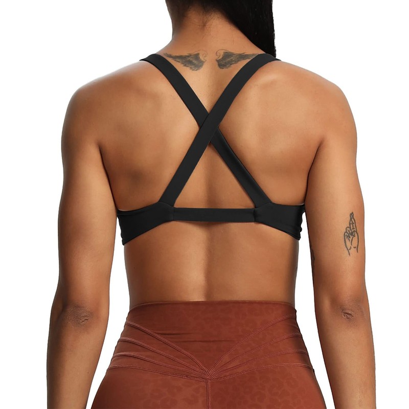 Aoxjox - Brasier deportivo para mujer, sin espalda, acolchado Satara