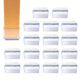 16 x Protective Caps for Chair Legs, Felt Chair Leg Caps, Felt Gliders for Chairs, Chair Leg Protectors, Furniture Gliders, Chair Socks, Chair Gliders (Rectangular, 25 x 38 mm)