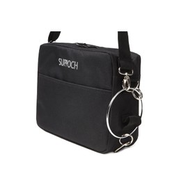 Sapurch Ring Bag, Black Shoulder Bag, Easy to Use for People with Handicapped Hands, Can Be Used with One Hand, Can Be Used Horizontally, Lightweight Bag, Polyester, Crossbody Bag, Black, A4 Size,