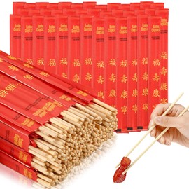 Sabary 1000 Pairs Bamboo Chopsticks Disposable Sleeved and Separated Chop Sticks Quality Chopsticks Disposable UV Treated(Joyous)