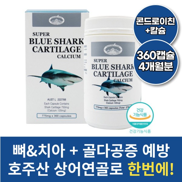 Nature Stop Blue Shark Cartilage Chondroitin 360 Capsules 4 months supply, 4 months supply x 1 container / 네이쳐스탑 청상어 연골 콘드로이친 360캡슐 4개월분, 4개월분 x 1통