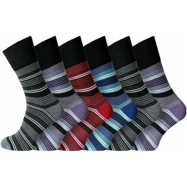 COSHAL® 6 Diabetic Socks Mens design socks Wide Elastic Cotton