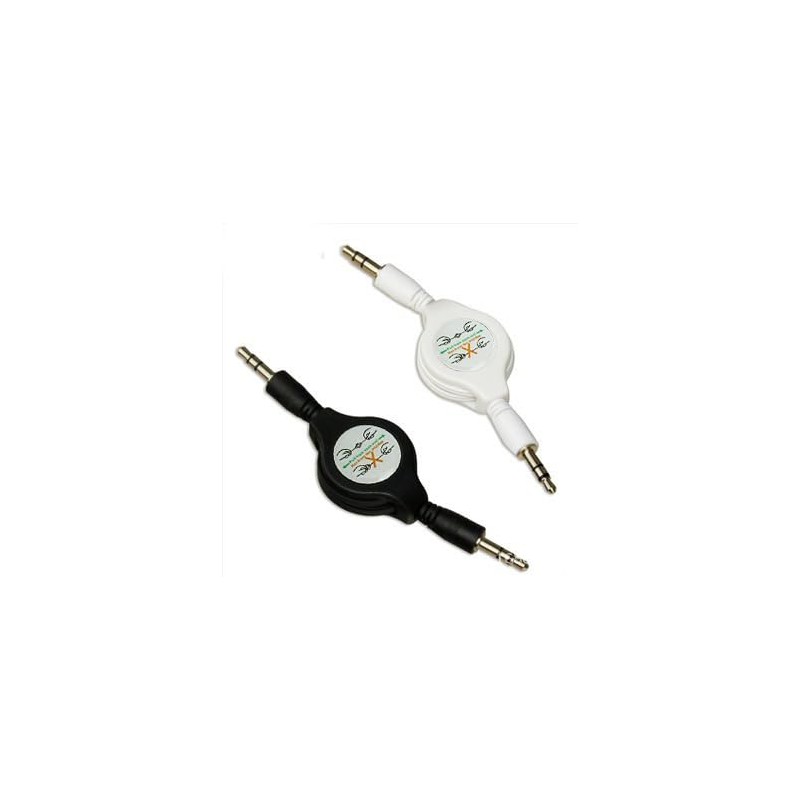 ThtRht 2 Pack Retractable 3.5mm Aux Cable 2.5 Feet Aux