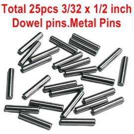 ZDingTech 25PCS 3/32 x 1/2 Dowel Pins,3/32 inch x 1/2 inch Metal Dowel pins Shelf Pegs,Support Shelves,Bearings Alloy Steel Wood Bunk Bed pegs