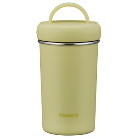 Peacock Thermos Industrial AEB-30 Y Peacock Water Bottle, 10.1 fl oz (300 ml), Vacuum Insulated, Thermal Insulation, Cold Insulation, Tumbler Bottle, Wide Mouth, Antibacterial, Handle Included,