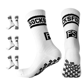EEPLUYTY Football Socks, Grip Socks Football, Football Socks Men, Grip Socks, Suitable for Football, Basketball, Running and Other Sports, White