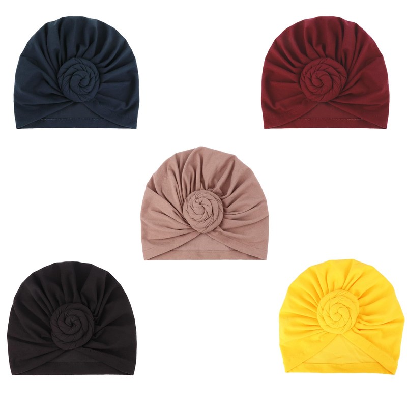 DRESHOW 5 Pack Knotted Headwraps for Women African Turban Pre-Knotted