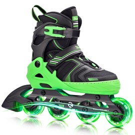 Kuxuan Skates Adjustable Inline Skates for Boys Girls, Kids Roller Skates Ages 4-12 with Light Up Wheels, Teen Skates for Beginner Women