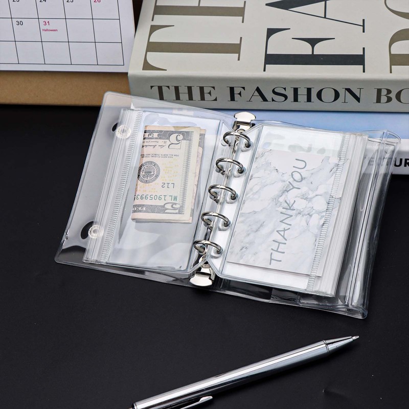 NatSumeBasics 12 A8 Budget Binder Pockets Zipper Clear Cash Stuffing