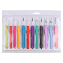 CCINEE Color Crochet Soft Handle Crochet Tool Crochet Set，12Pieces for Weaving Tools