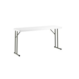 PRO&Family White Rectangle Adjustable Desk Seminar Folding Table Conference Conference Table Plastic Table Banquet Tables Skinny Folding Table (1, 18" x 60")