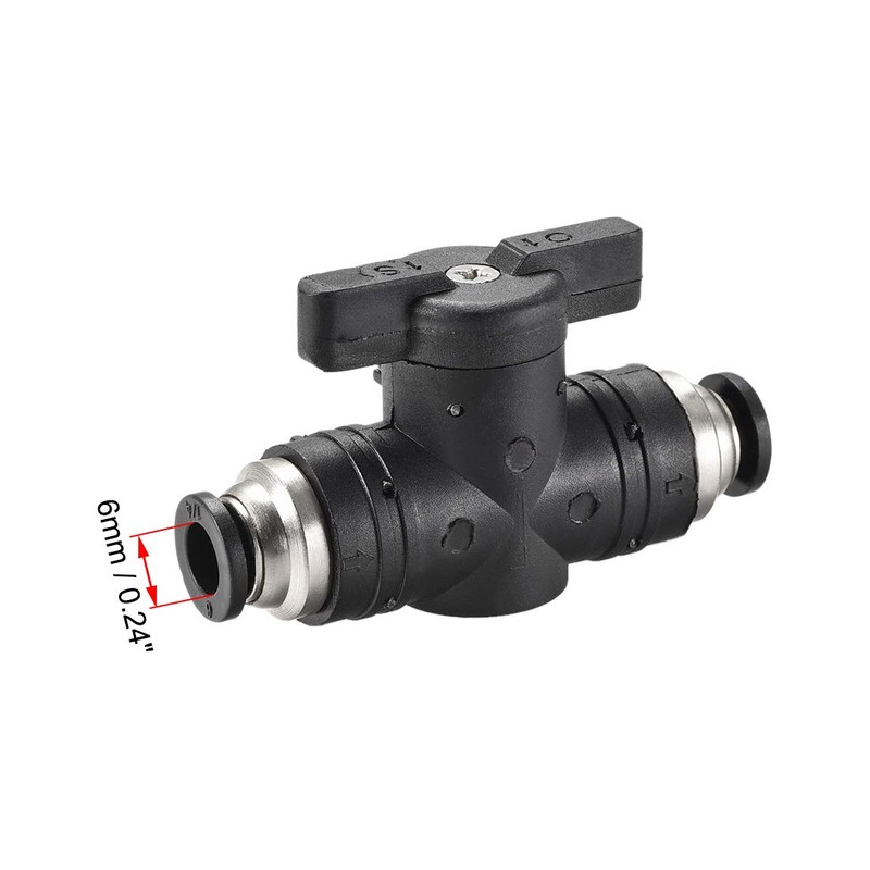 sourcing map Pneumatic Ball Valve, Push to Connect, 6mm Inner
