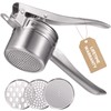 Potato Ricer, Sopito 15oz Stainless Steel Potato Masher with 3
