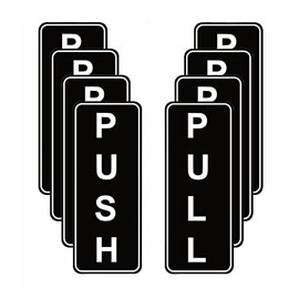 Haobase 4 Pair Push - Pull Door Sign - Self Adhesive Vinyl Sticker (12.7 cm x 5 cm)