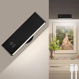 Alinana Rechargeable Wall Sconce, Magnetic Removable 360° Rotate - Battery Operated Wall Lights for Bedroom Vanity/Refrigerator/Picture, 50Hrs 4000mAh, No Drill Renter-Friendly Wall Lamp (1 Pack)