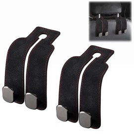 Yuqilin Pack of 2 Car Hooks Headrest Hooks Universal Car Hooks Back Seat Headrest Hooks Storage Hooks Car Hooks for Wallets and Bags for Coats Umbrellas Grocery Bags Handbag (Black)