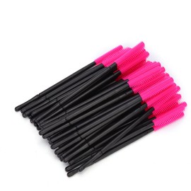 Cepillos de Silicona para Pestañas, Cepillo Para Pestañas Varitas de Máscara, 200 Uds, Cepillos Desechables para Máscara de Pestañas, Aplicador, Herramienta de Belleza de Maquillaje (Rosa roja)