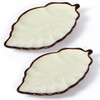 Sanbege 2 Pack Leaf Spoon Rest, Ceramic Ladle Holder, Modern