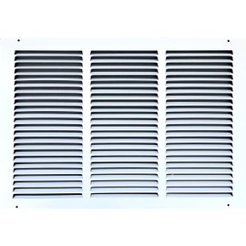 Fits 18x12 Duct Opening Stamped Steel Return Air Grille Vent Cover Grille for Sidewall and Ceiling in White Surface Dimensions: 19.75"W X 13.75"H (18" W x 12" H Duct Opening)