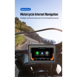 YCV Motorcycle Carplay Screen, Wireless CarPlay & Android Auto for Motorbike, 5" IP67 Waterproof Touchscreen, Carplay Motorcycle GPS Navigation, Dual Bluetooth, EQ, Siri and Google Assistant