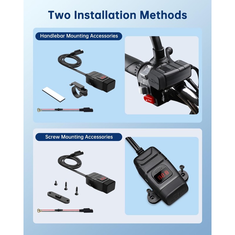 ZEXMTE 12 V USB Socket Motorcycle, 6.4 A Quick Charge