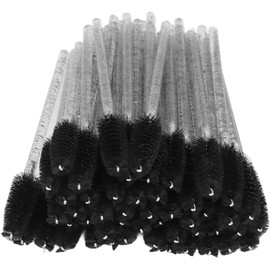 50 Cepillos de Pestañas , Cepillo de Rímel Portátil, Aplicador de Varitas, Herramienta de Maquillaje(Negro)
