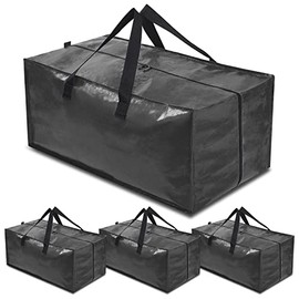 Moving Bags, Heavy Duty Extra Large Storage Bags, Storage Totes with Backpack Straps Handles, Packing Moving Supplies for College Dorm Essentials, Alternative of Moving Box Made of PE Material, Black