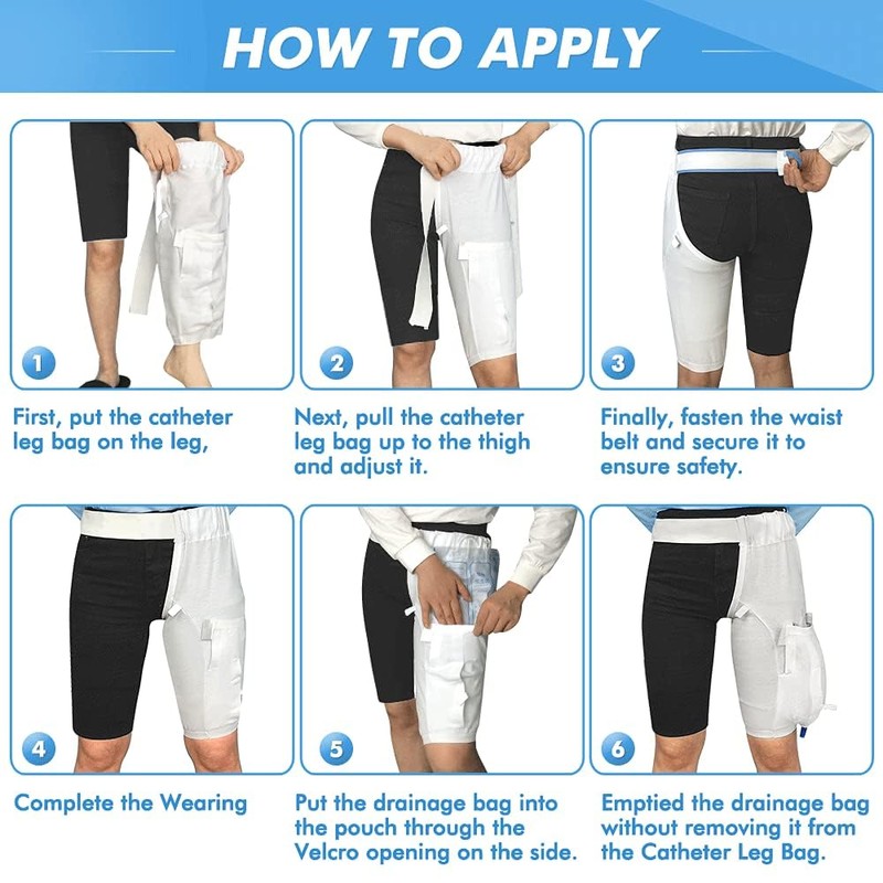 Catheter Leg Bag Holder Covers Foley Cath Secure Tube Stabilization