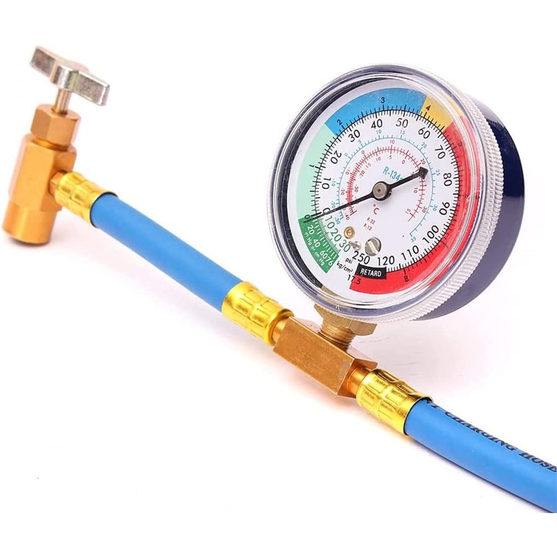 NEFUSI R134a Car Air Conditioner Gas Charging Hose with Meter